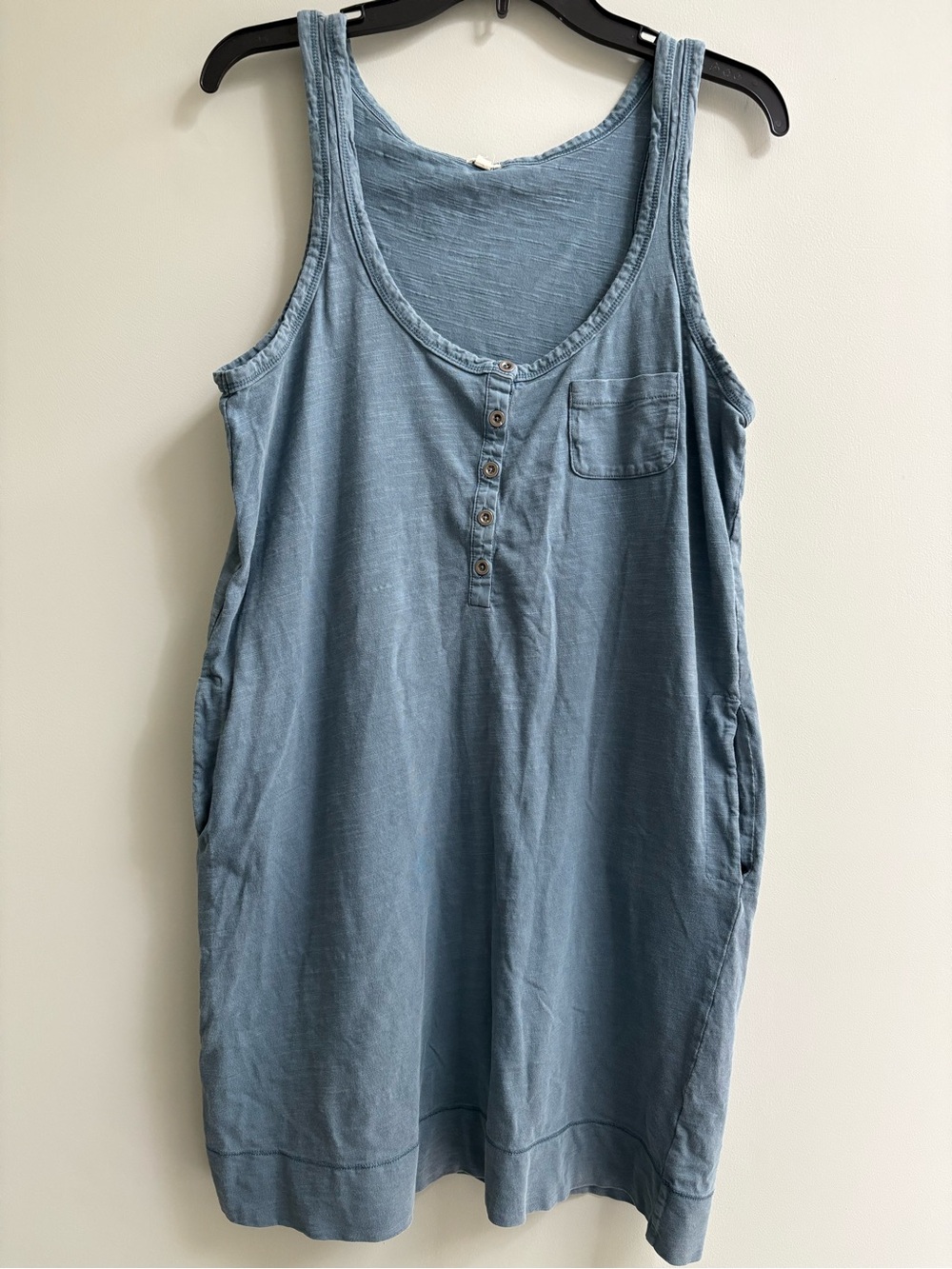 Vintage J. Crew Washed Light Blue Henley Tank Coverup